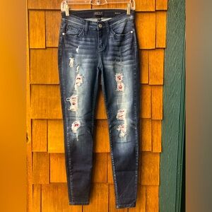 NWOT Judy Blue Skinny Fit Bandanna Patch Jeans Size 5/27